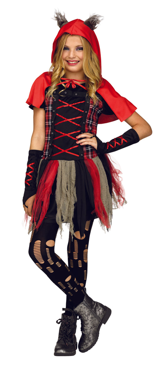 Edgy Red Hood Wolf Tween Costume
