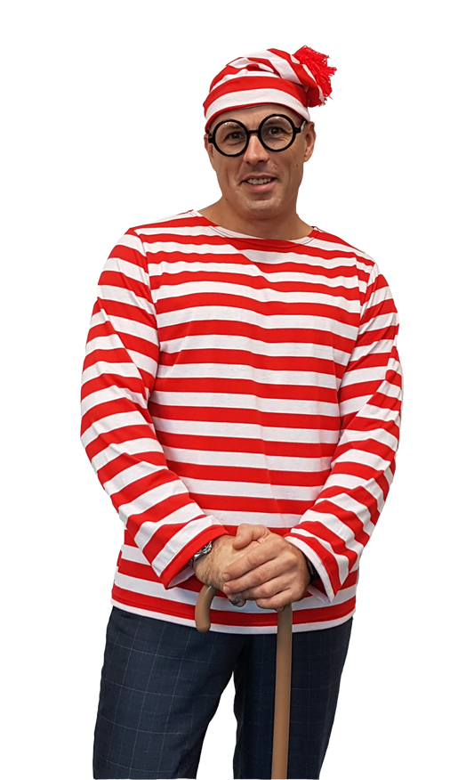 Where's Wally/Wallace/Waldo Adult Costume