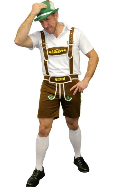 POPULAR Men's lederhosen costume black or brown - adult