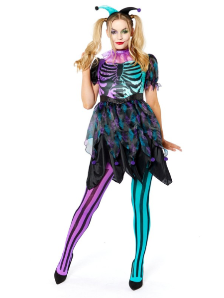 Haunted Harlequin lady costume - adult