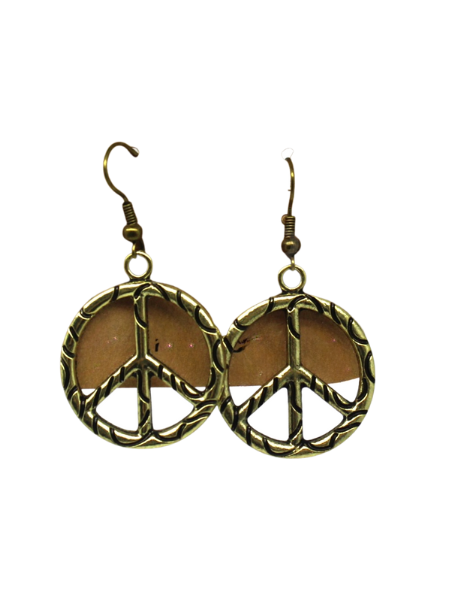 Peace sign gold earings 1960s