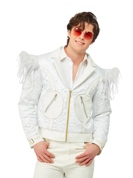 Elton John Feather Jacket White - Adult