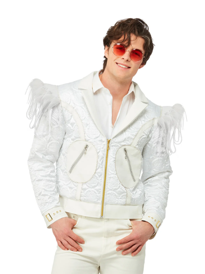 Elton John Feather Jacket White - Adult