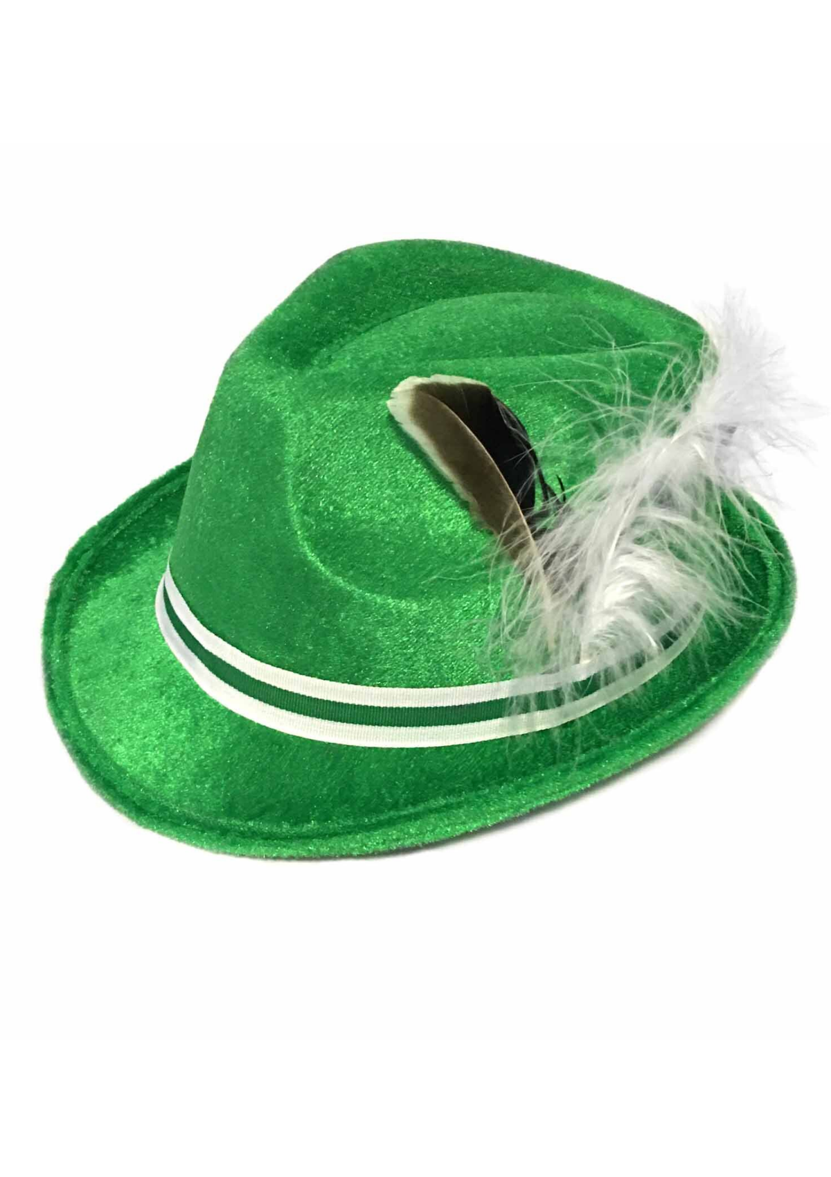 Oktoberfest German Hat w/Feather - Green - Adult