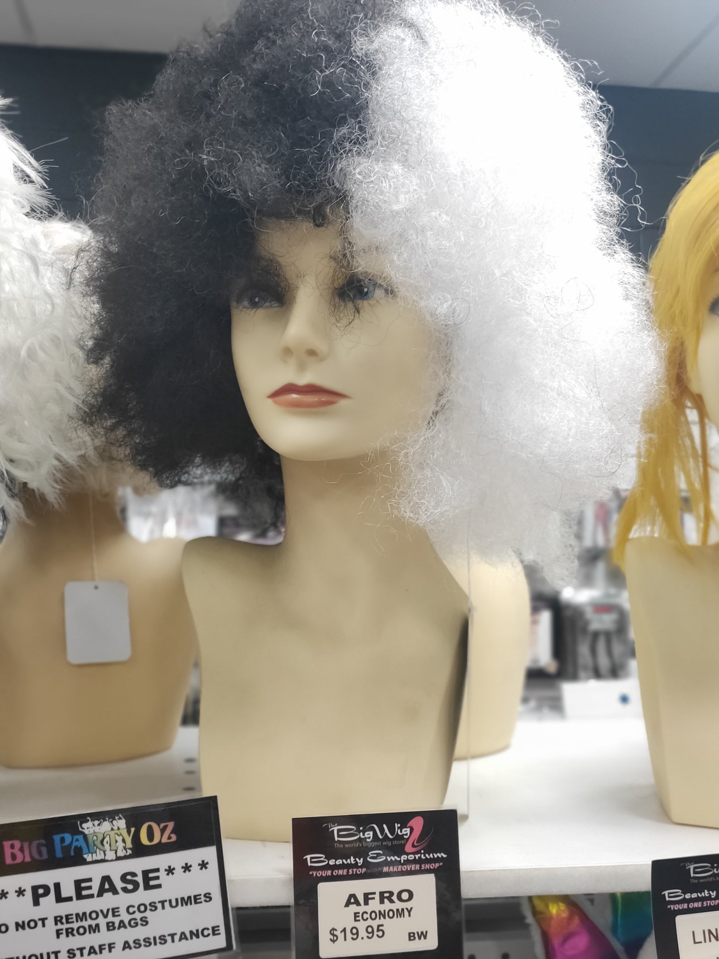 Black and white afro