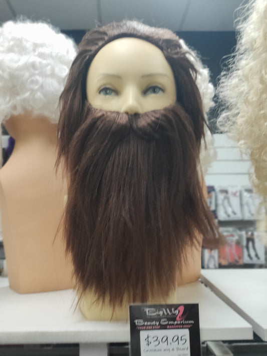 Caveman wig and beard set