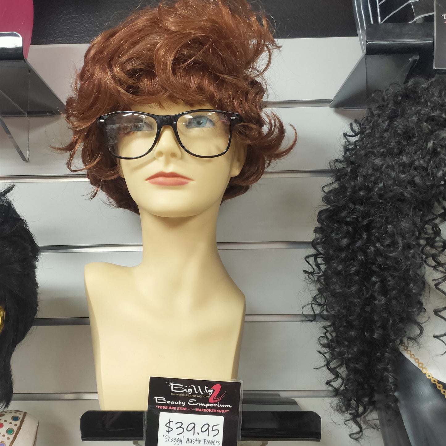 "shaggy" Austin Powers wig and glasses