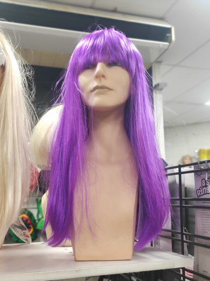 Cleo long "bangs" wig various colours (blue / red /hot pink/black/ blonde / purple