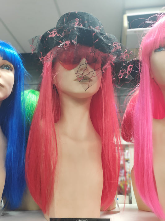 Cleo long "bangs" wig various colours (blue / red /hot pink/black/ blonde / purple