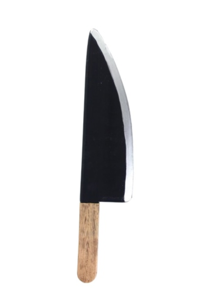 Butcher knife with wooden look handle