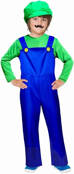 Mario or Luigi plumber costume child