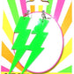 70-80s Neon lightning bolt earrings various colours