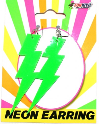 70-80s Neon lightning bolt earrings various colours