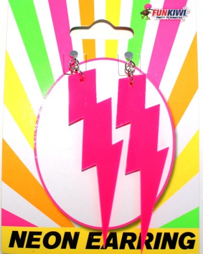 70-80s Neon lightning bolt earrings various colours
