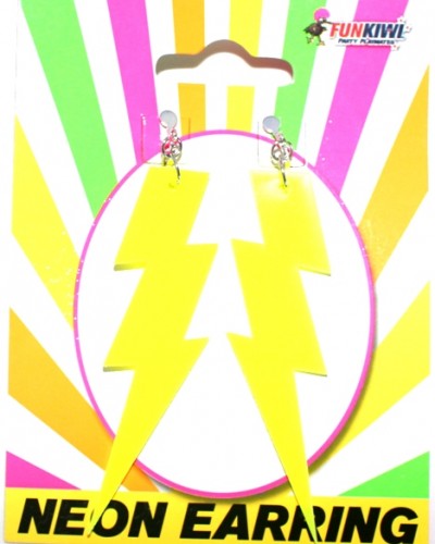 70-80s Neon lightning bolt earrings various colours