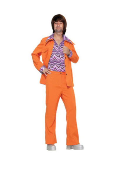 Orange leisure suit with shirt front