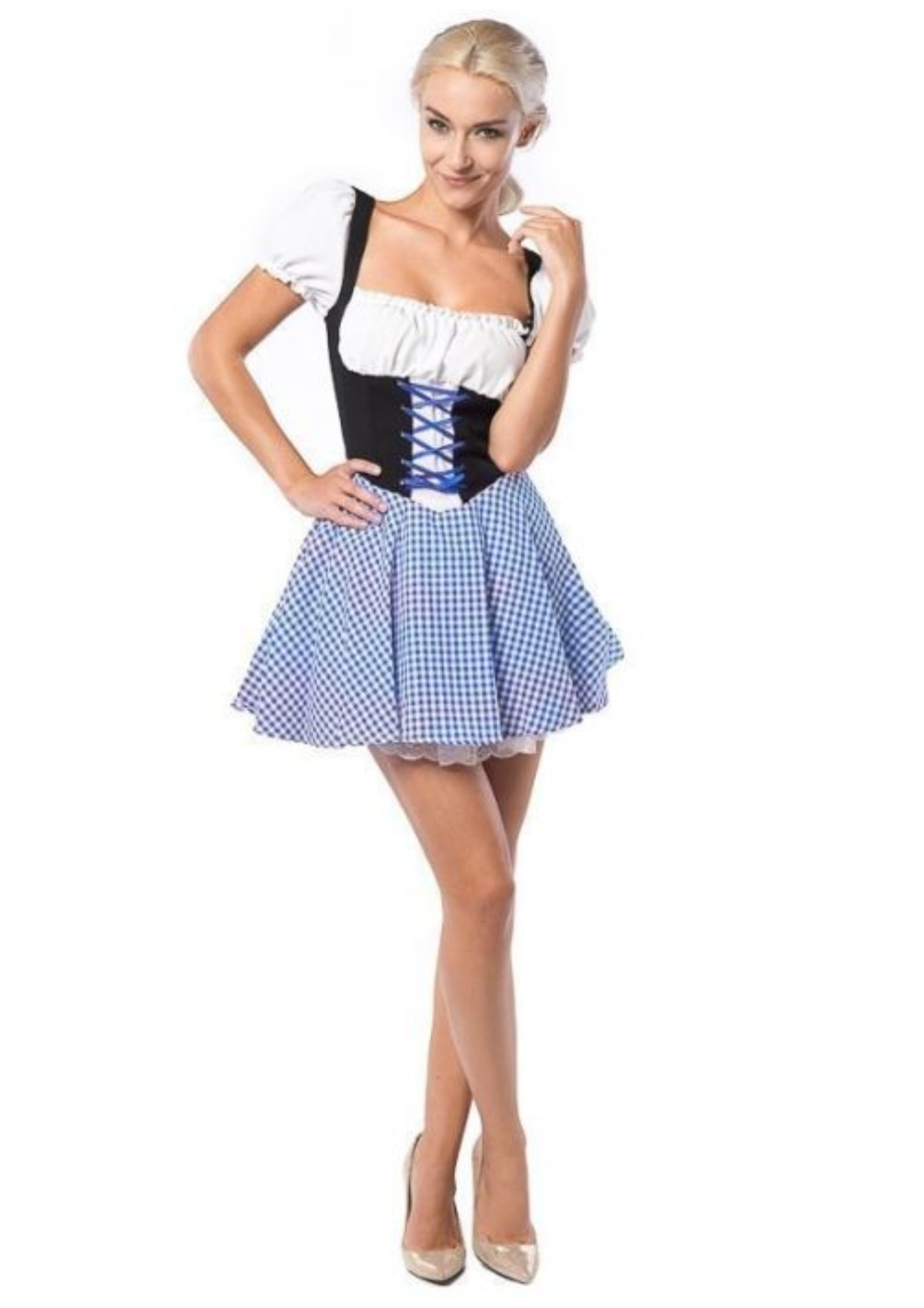 Oktoberfest Eva Dress Blue/Brown - Adult