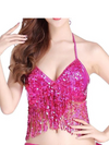 HOT PINK SEQUIN HALTER
