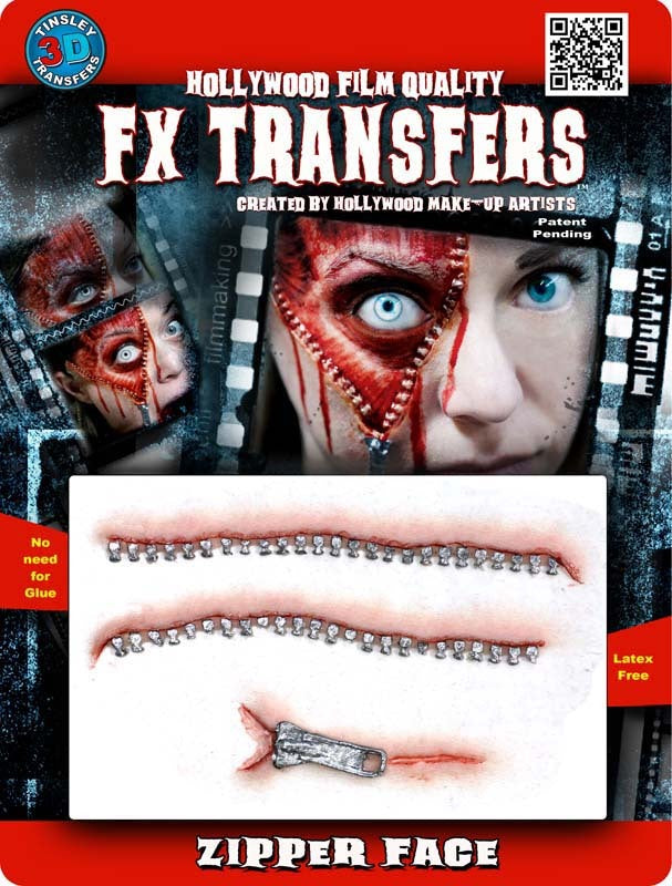 FX Transfers / Prosthetics Zipper face