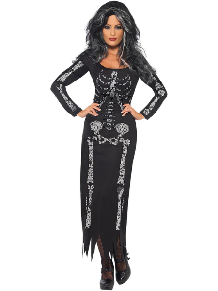 Skeleton Tube dress Adult woman costume