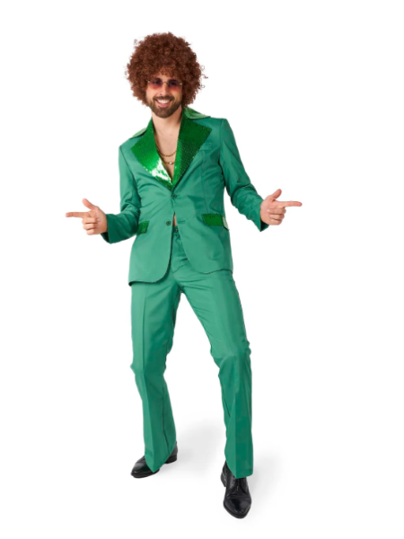 Green deluxe disco suit with sequins