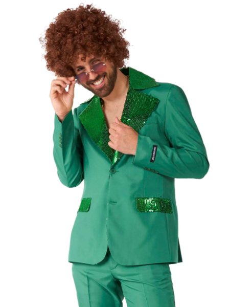 Green deluxe disco suit with sequins