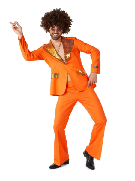 Orange disco suit deluxe sequin collar