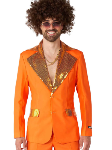 Orange disco suit deluxe sequin collar