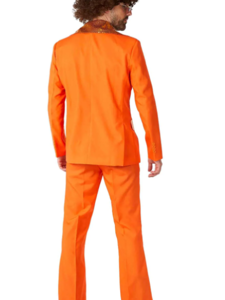 Orange disco suit deluxe sequin collar