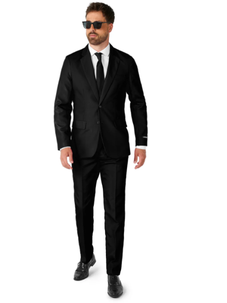 Solid Black Suit James bond / Men in black - Adult