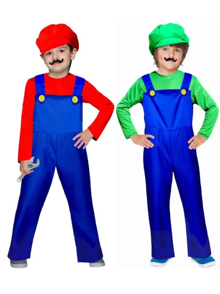 Mario or Luigi plumber costume child