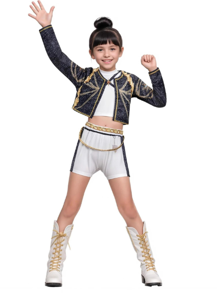 Huntrix K-Pop Demon Hunter inspired Rumi Dance stage Costume child
