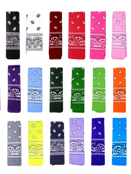 Coloured bandanas paisley