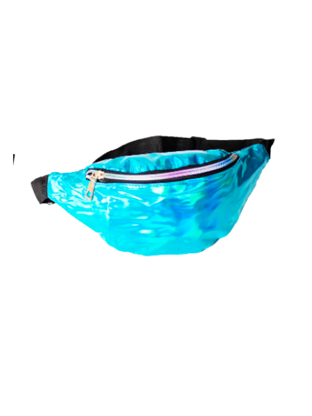 iridescent blue bumbag