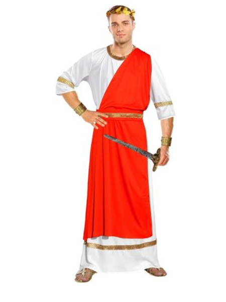 Caesar Romans White & Red Toga - Adult