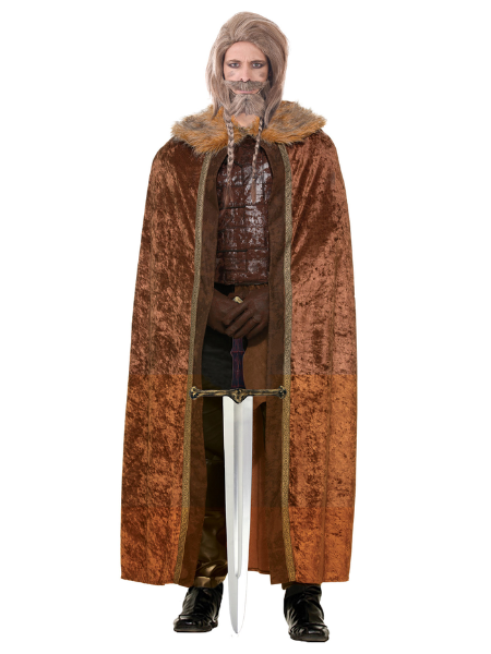 Brown cape with faux fur trim - Adult