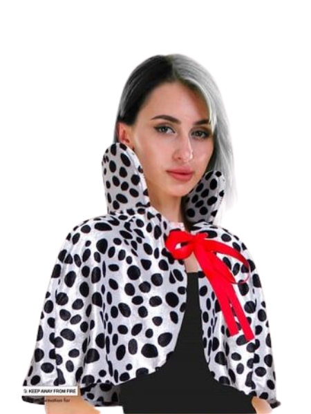 Dalmatian / Cruella inspired spotty caplet