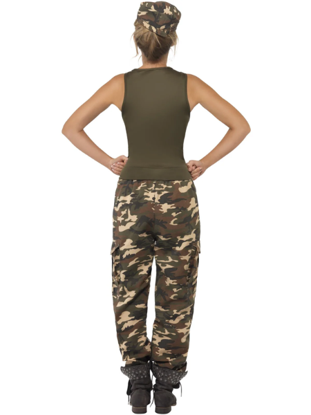 Deluxe Khaki Camo Army Costume Female - Adult