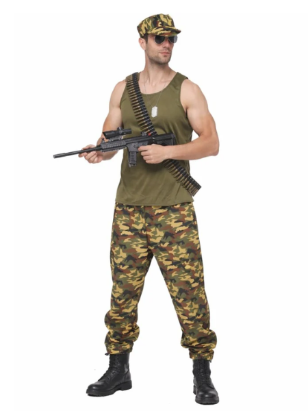Camo Army Soldier Costume - Adult