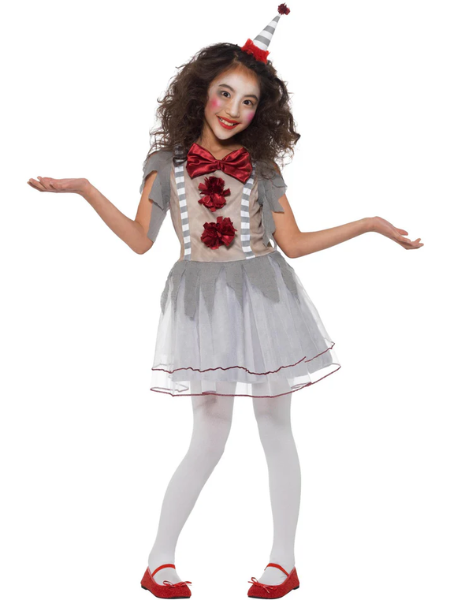 Vintage clown girl costume child