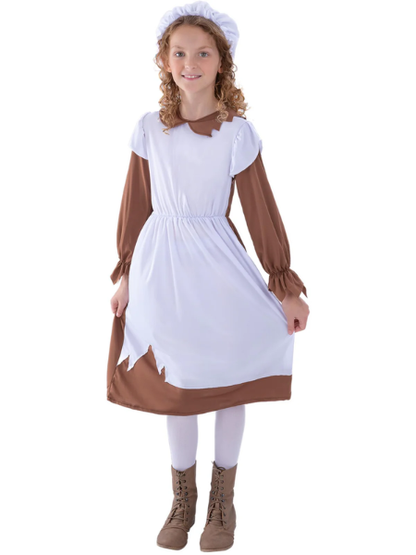 Victorian poor girl costume Brown - Child