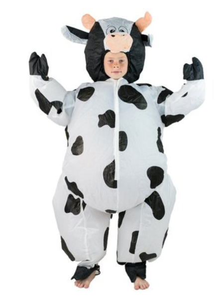 Inflatable cow costume child