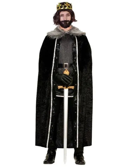 Faux Fur Trimmed Black Cape Adult