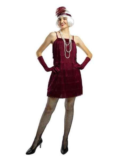 Maroon Charleston Flapper Dress - Adult