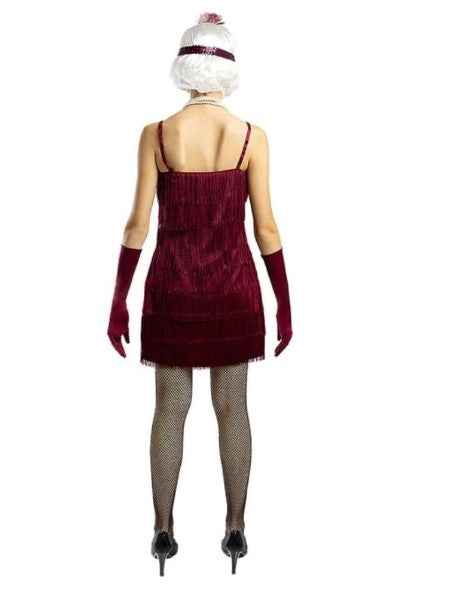 Maroon Charleston Flapper Dress - Adult