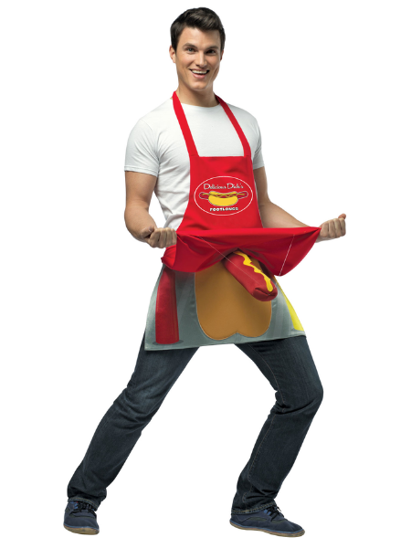 Cheeky hotdog vender costume - Adult