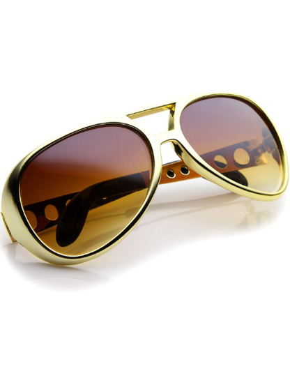 Gold Elvis Rock n Roll Glasses