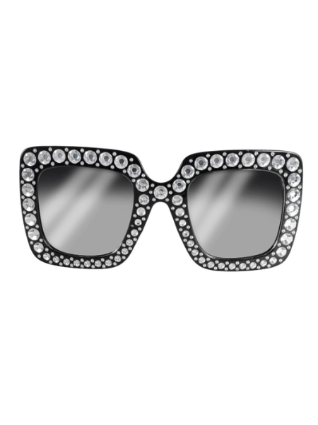 Elton John inspired black diamontee glasses