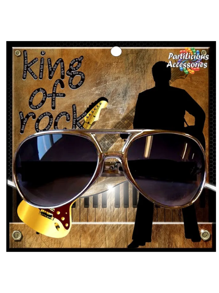 Gold Elvis Rock n Roll Glasses