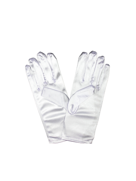 White satin Short Gloves